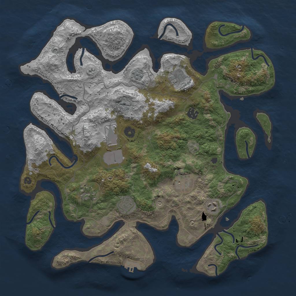 Rust Map: Procedural Map, Size: 4000, Seed: 567819, 12 Monuments