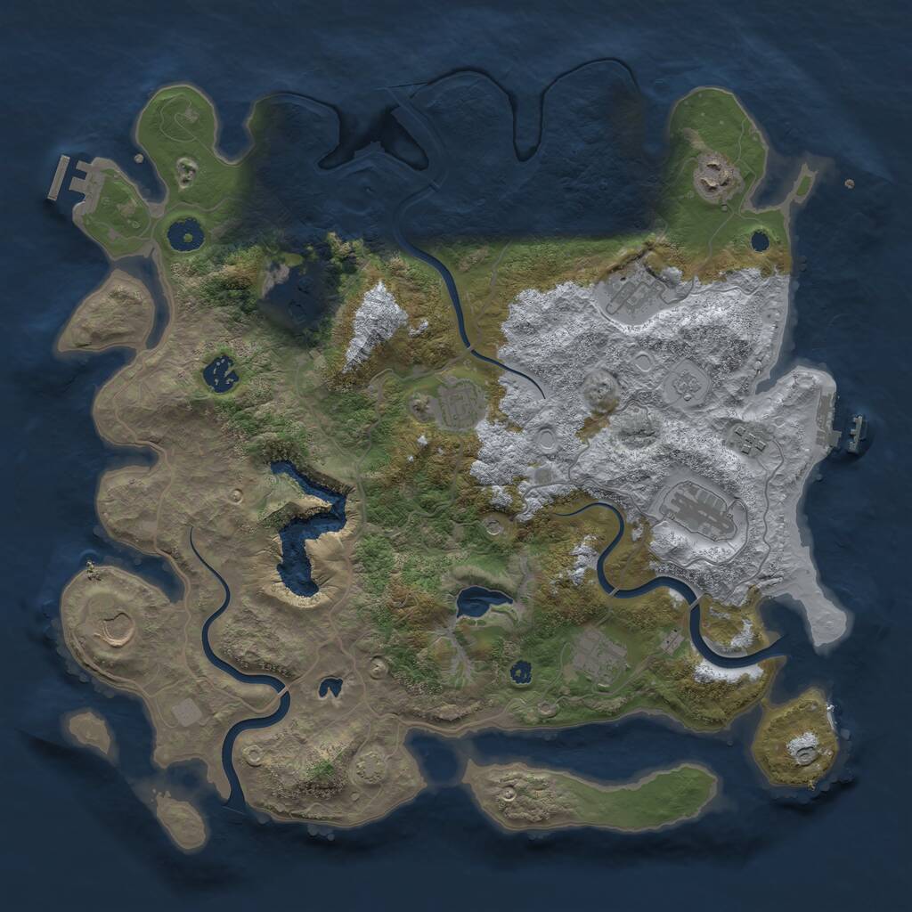 Rust Map: Procedural Map, Size: 4000, Seed: 255748948, 15 Monuments
