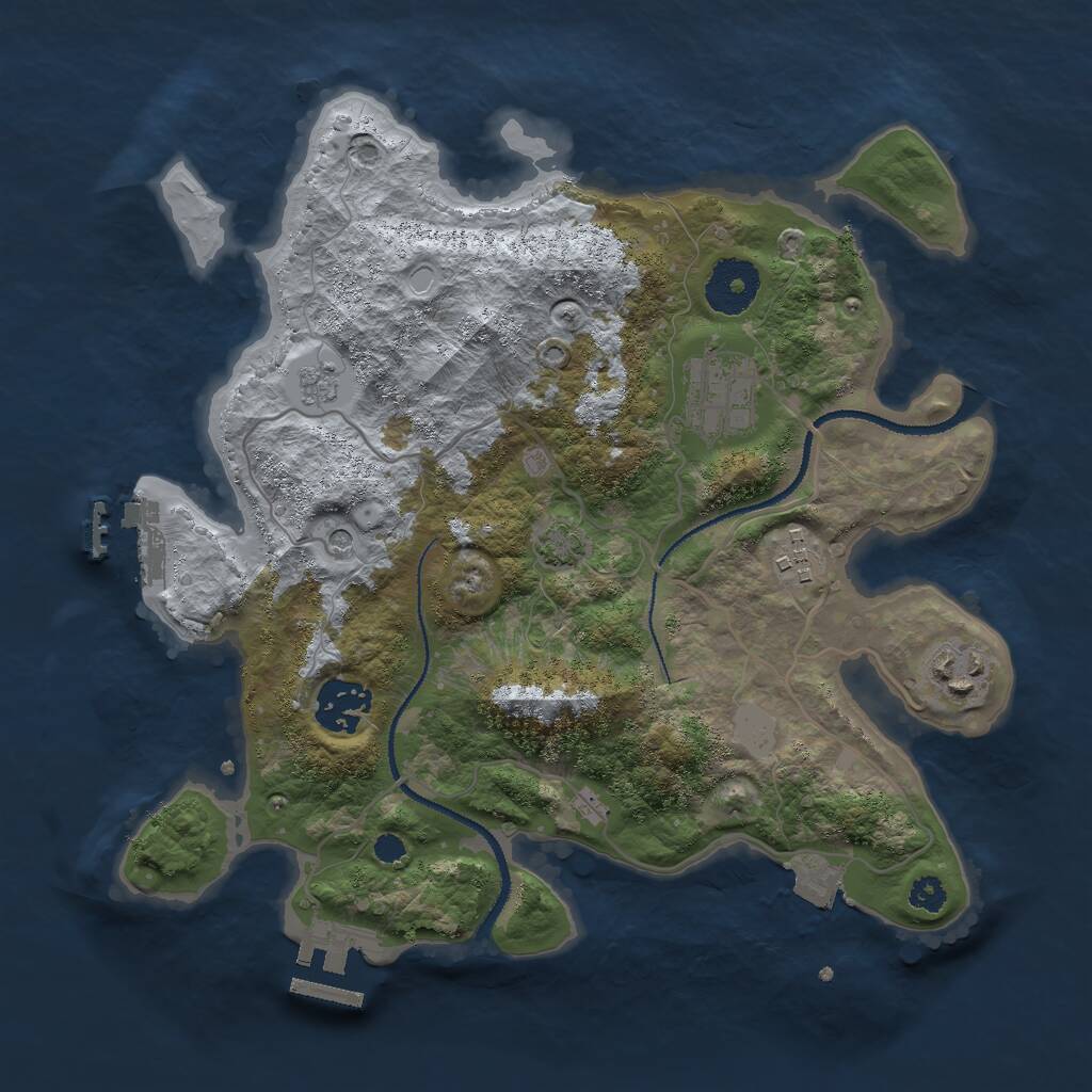 Rust Map: Procedural Map, Size: 3000, Seed: 397641564, 10 Monuments