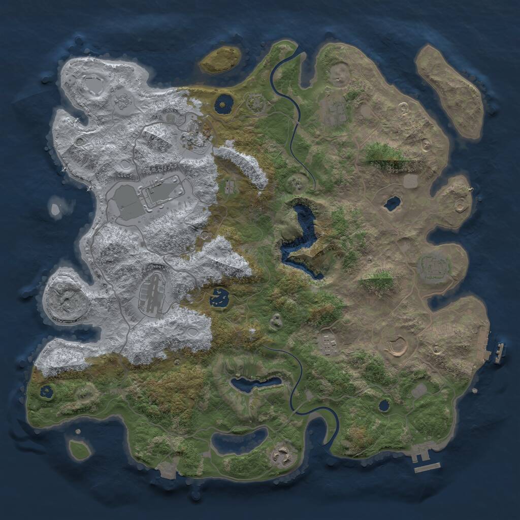 Rust Map: Procedural Map, Size: 4000, Seed: 2014011796, 15 Monuments