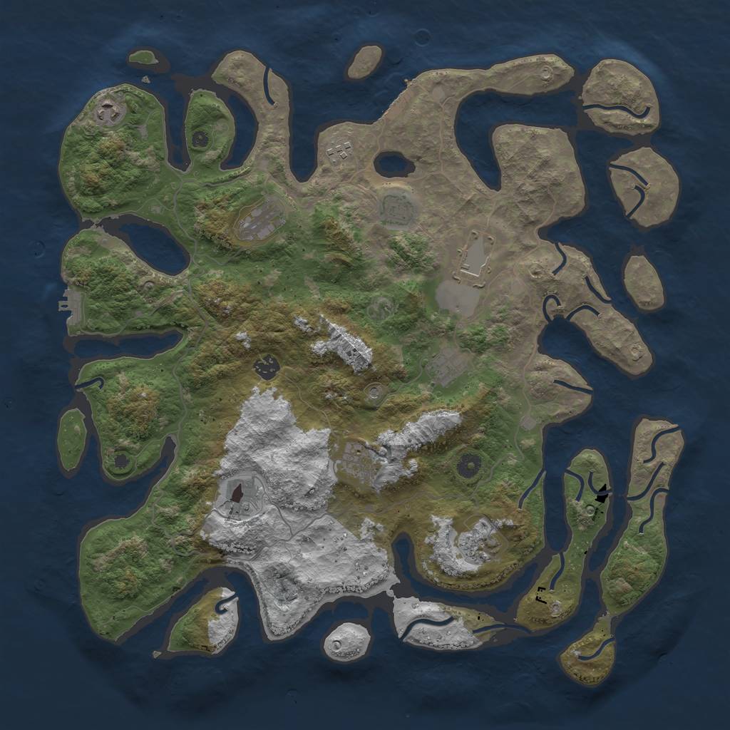 Rust Map: Procedural Map, Size: 4500, Seed: 255309382, 15 Monuments