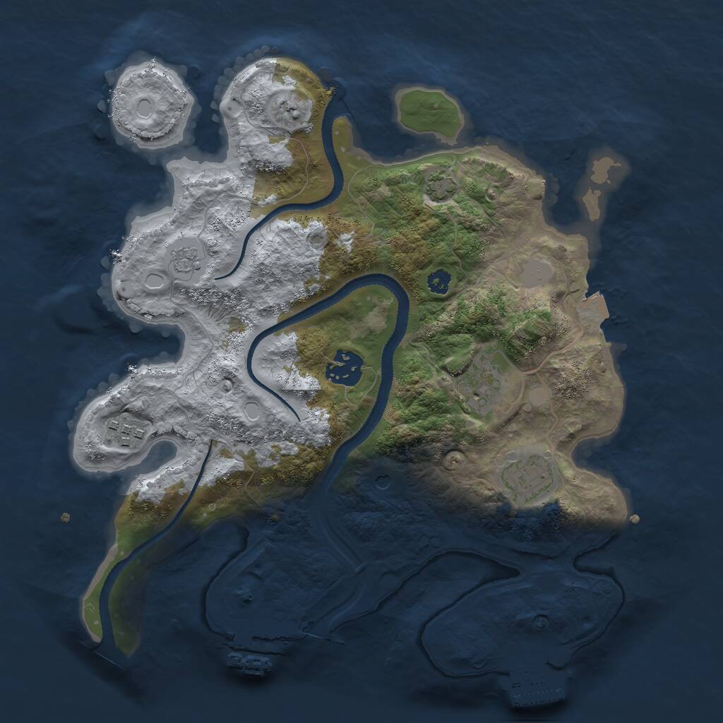 Rust Map: Procedural Map, Size: 3000, Seed: 421815421, 10 Monuments
