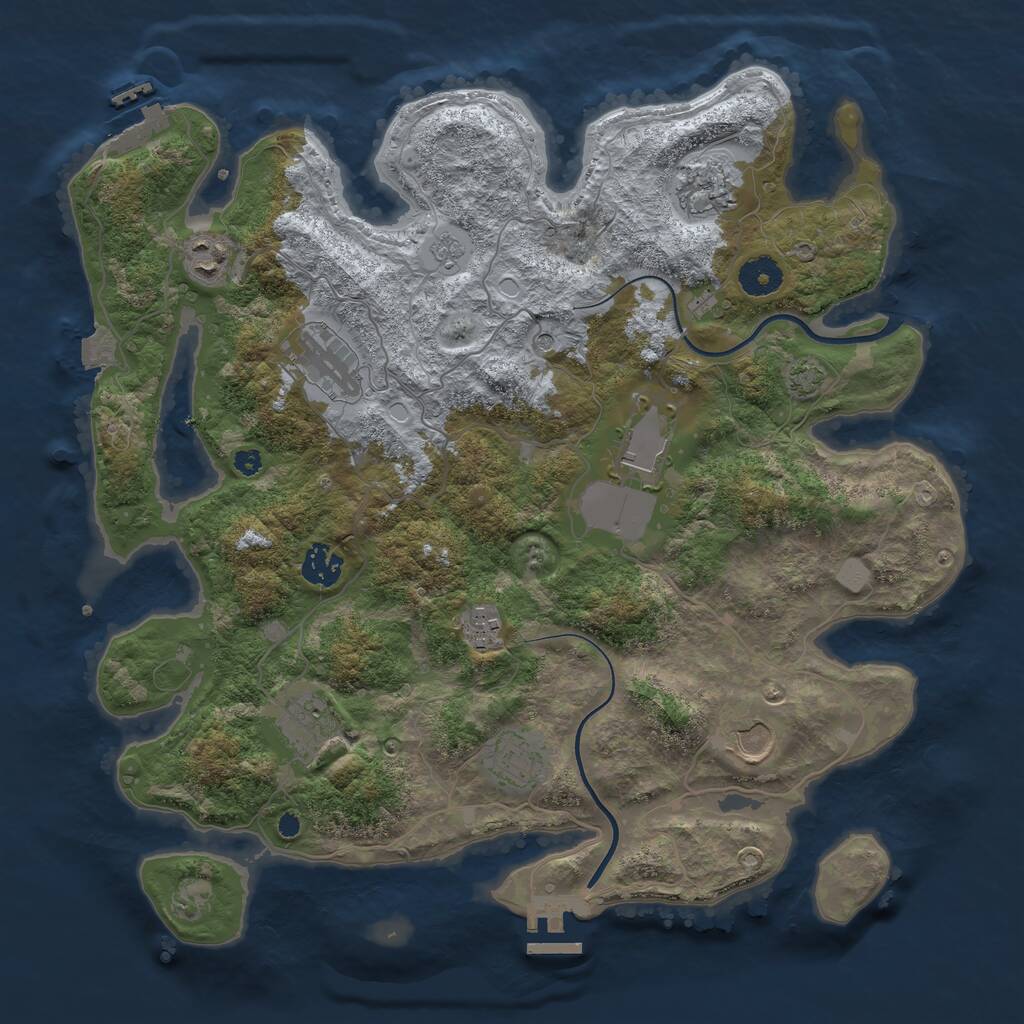 Rust Map: Procedural Map, Size: 3750, Seed: 317071729, 15 Monuments