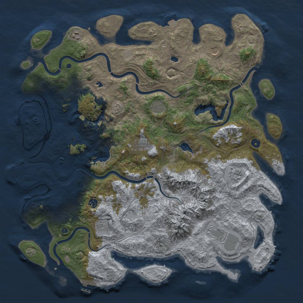 Rust Map: Procedural Map, Size: 5000, Seed: 1950511773, 15 Monuments