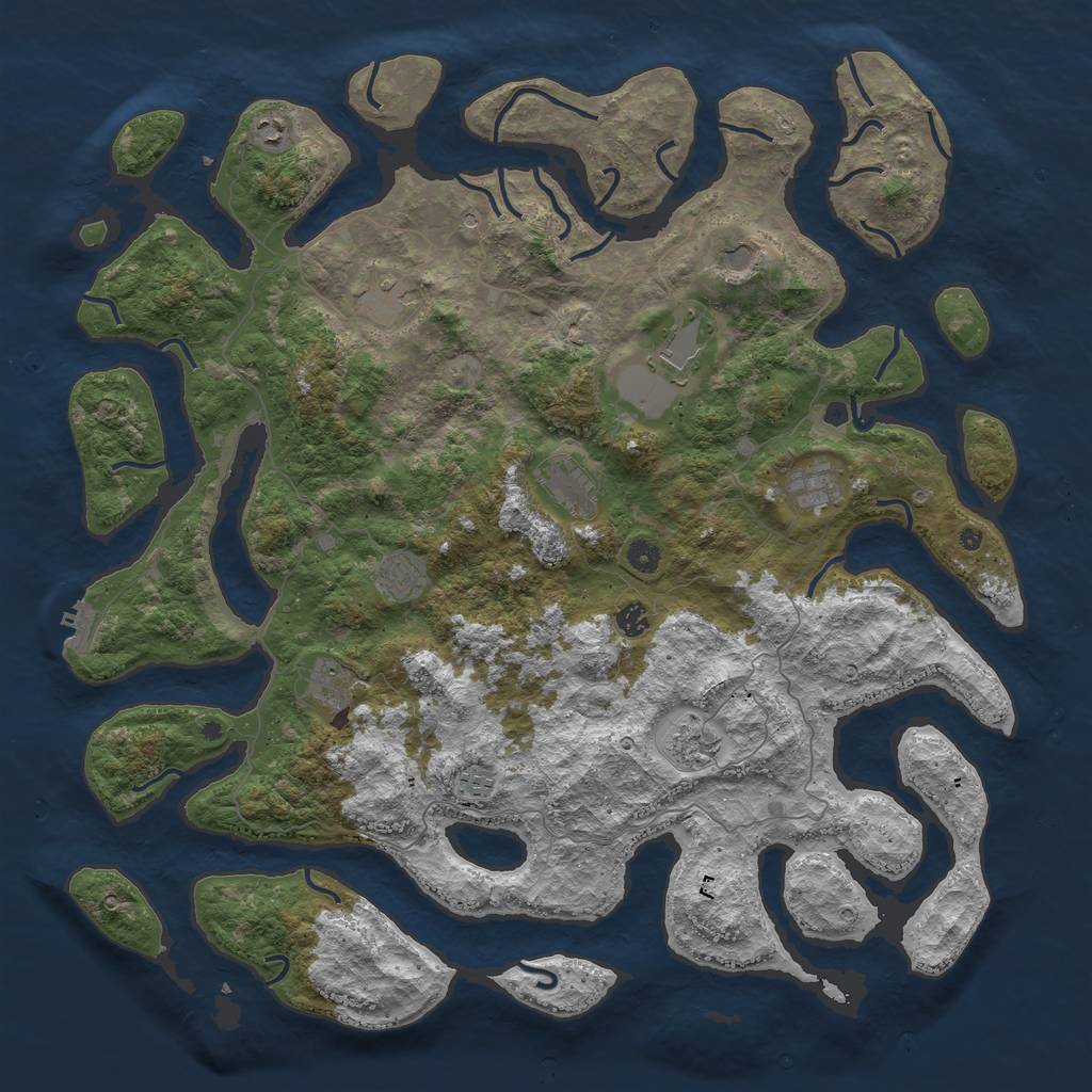 Rust Map: Procedural Map, Size: 5000, Seed: 1950511773, 15 Monuments