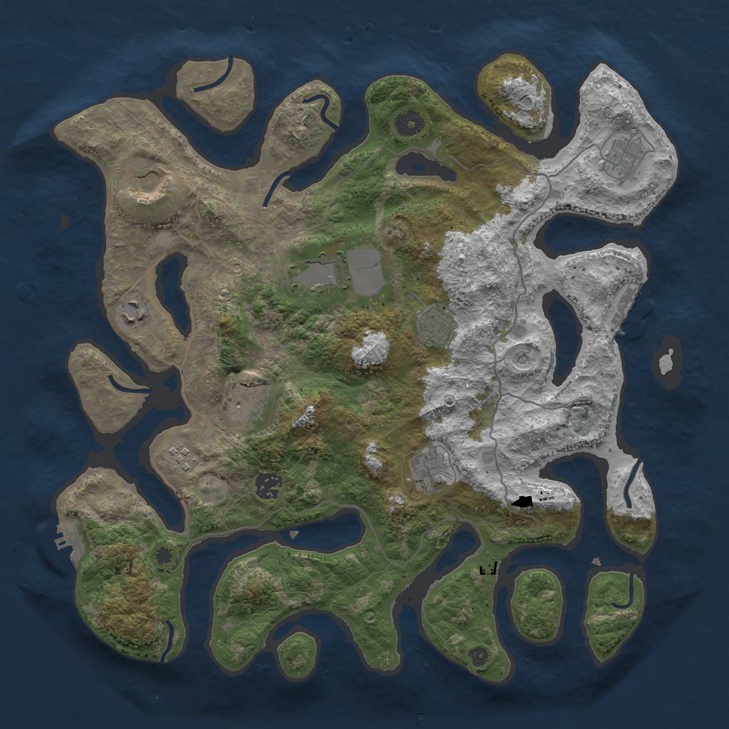 Rust Map: Procedural Map, Size: 4000, Seed: 50948066, 14 Monuments