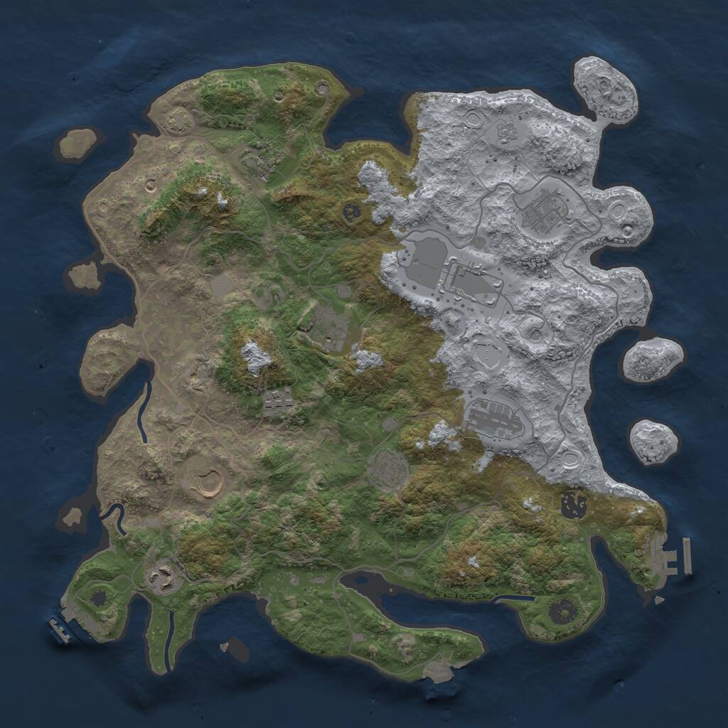 Rust Map: Procedural Map, Size: 4000, Seed: 738, 16 Monuments