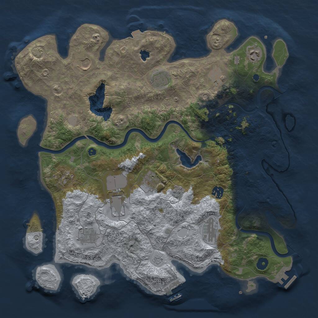 Rust Map: Procedural Map, Size: 4000, Seed: 127420, 17 Monuments