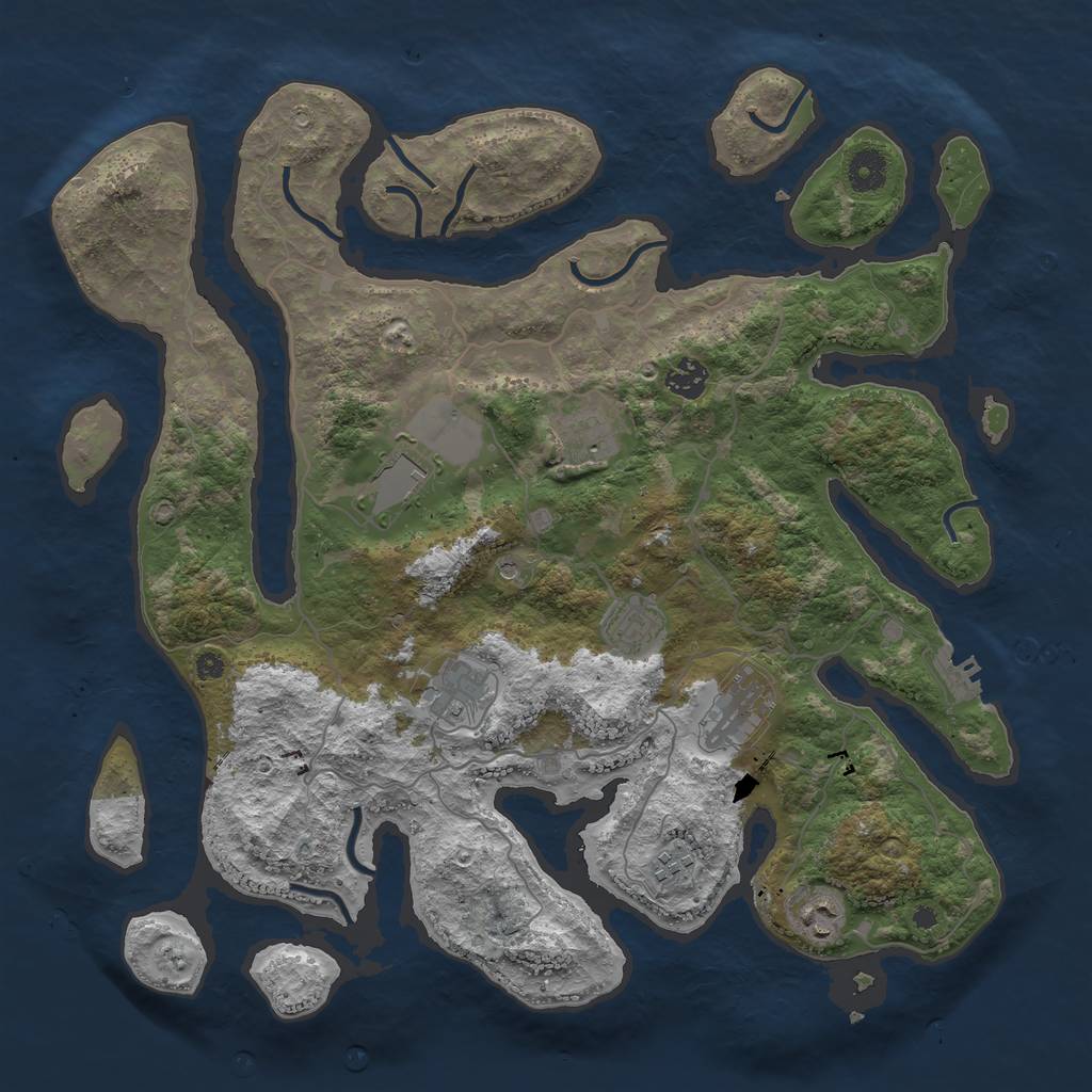 Rust Map: Procedural Map, Size: 4000, Seed: 127420, 12 Monuments