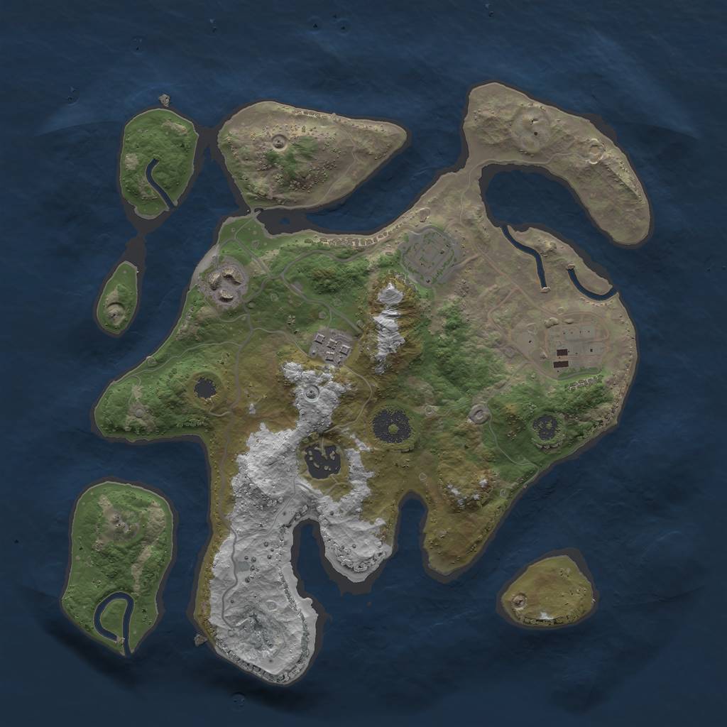 Rust Map: Procedural Map, Size: 3000, Seed: 1820276746, 7 Monuments