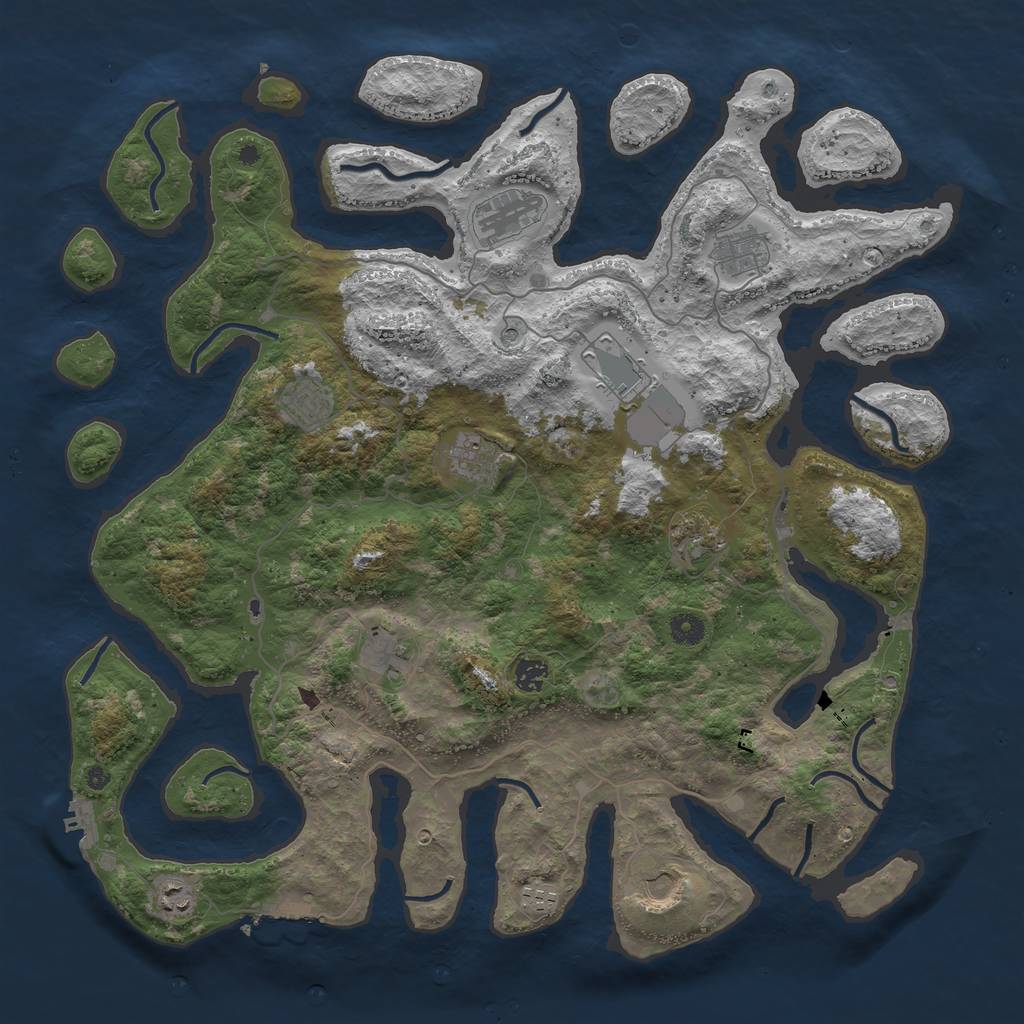 Rust Map: Procedural Map, Size: 4550, Seed: 2121, 16 Monuments