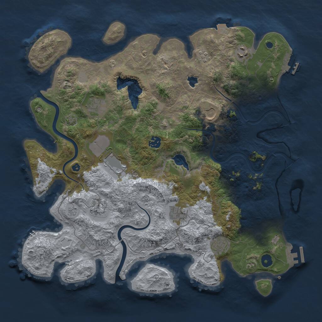 Rust Map: Procedural Map, Size: 4000, Seed: 519803, 15 Monuments