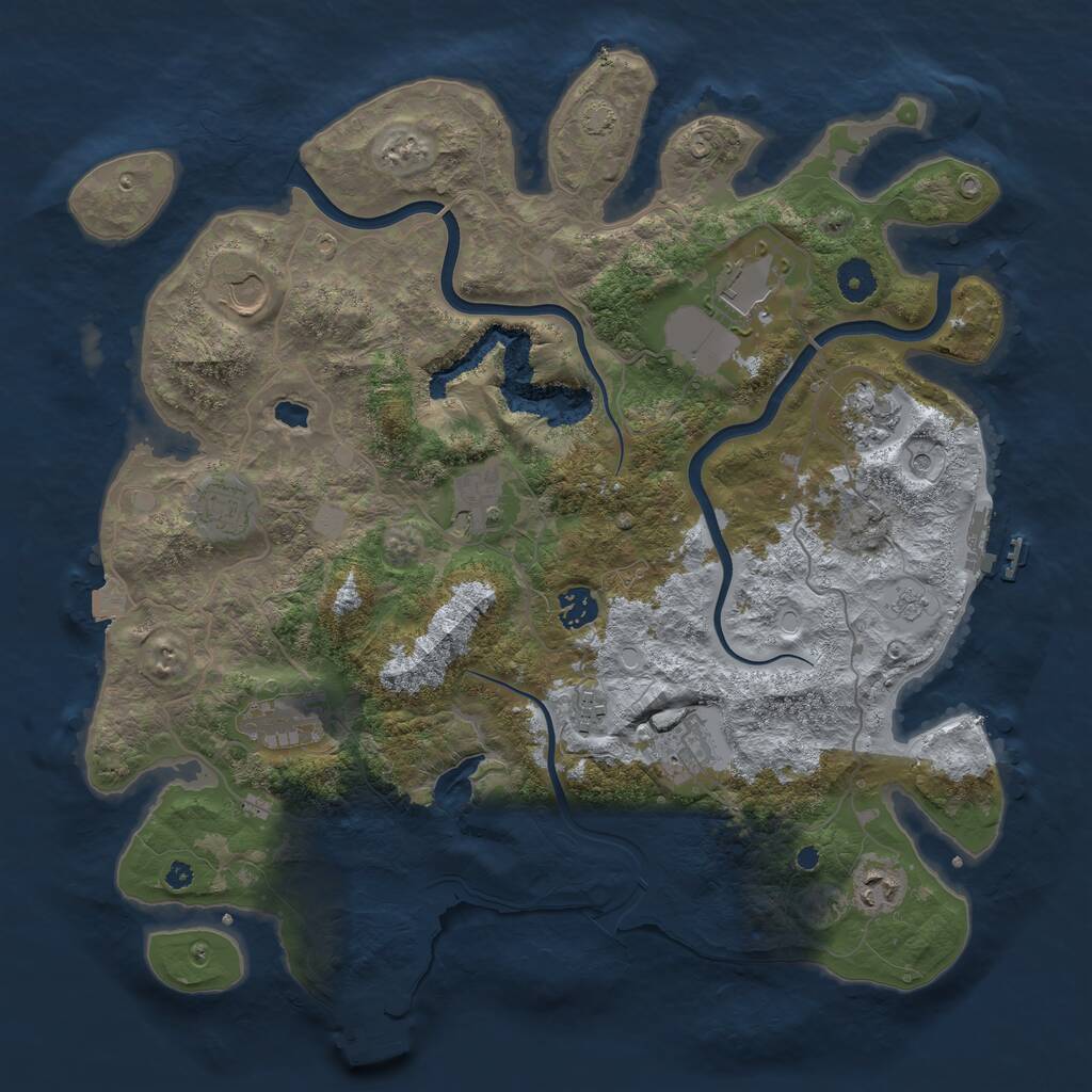 Rust Map: Procedural Map, Size: 4000, Seed: 859671, 16 Monuments