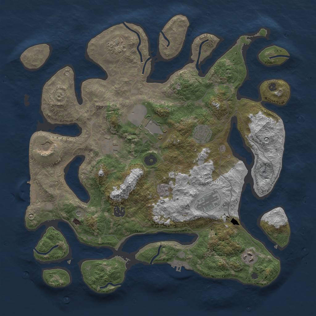 Rust Map: Procedural Map, Size: 4000, Seed: 859671, 14 Monuments