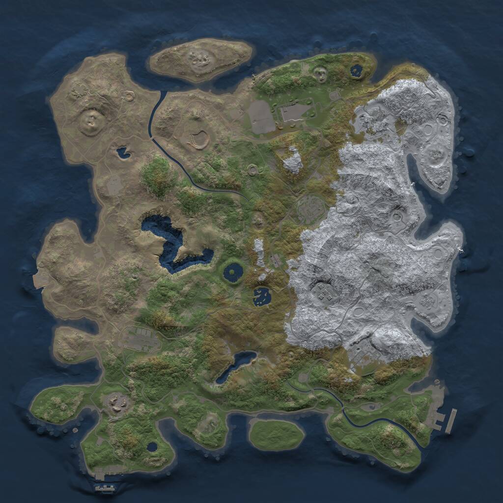 Rust Map: Procedural Map, Size: 4000, Seed: 409630, 15 Monuments