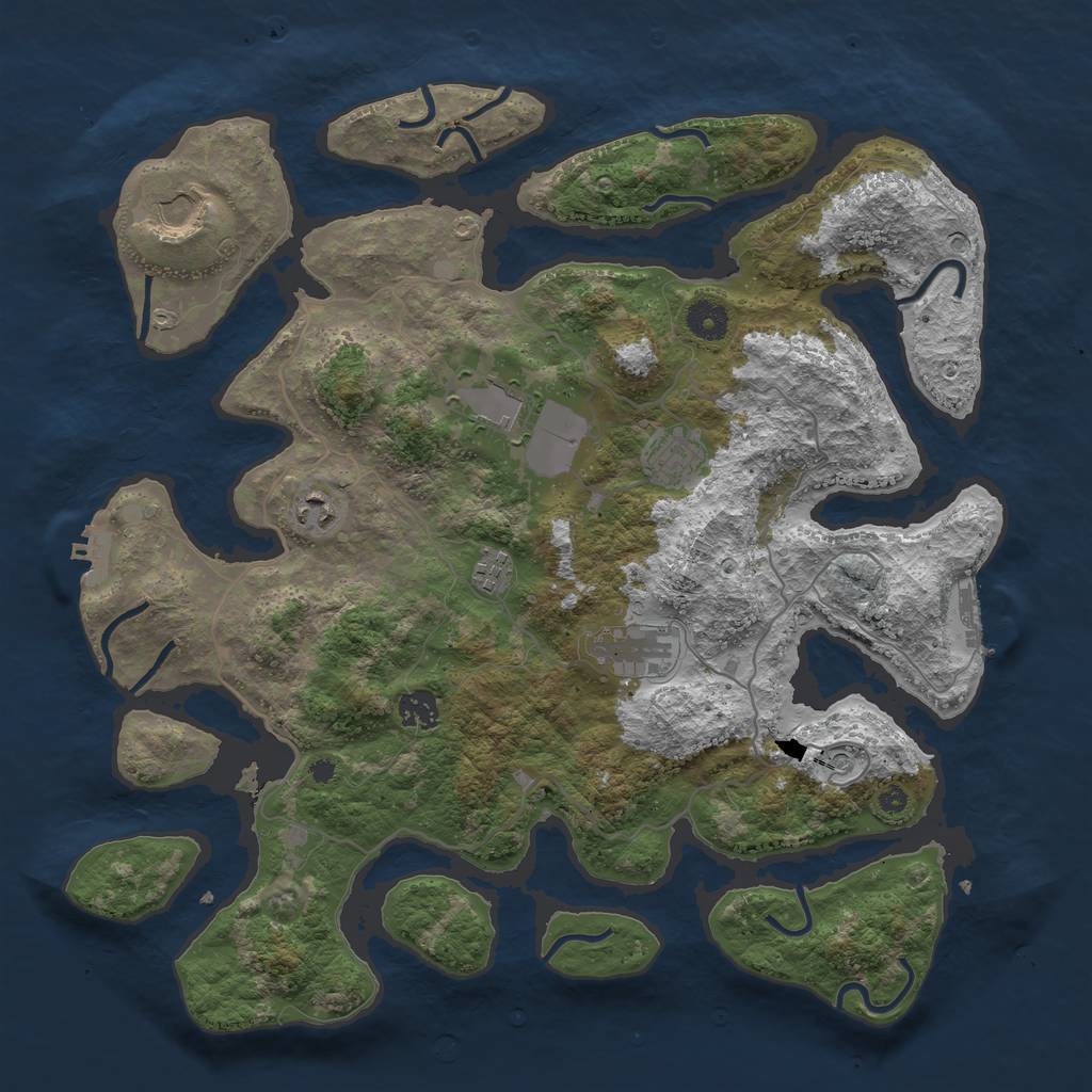 Rust Map: Procedural Map, Size: 4000, Seed: 409630, 12 Monuments