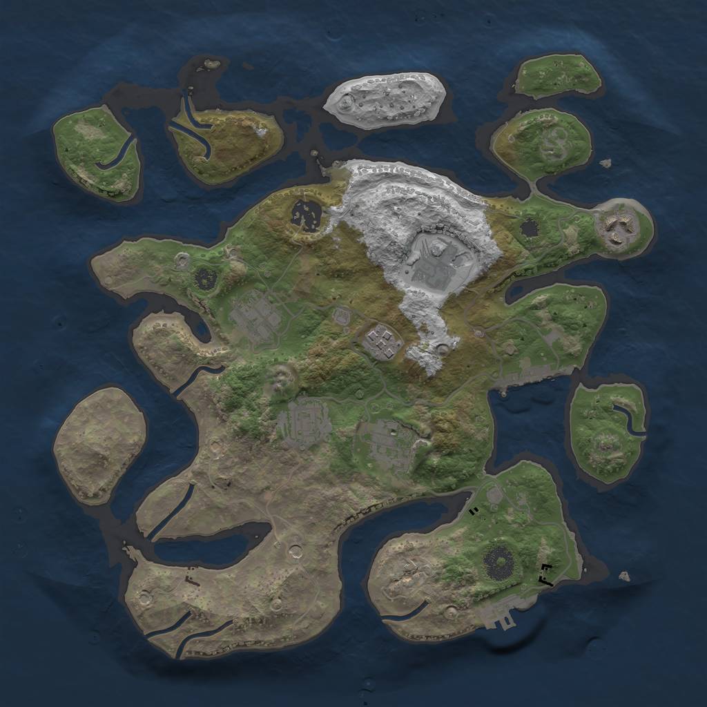 Rust Map: Procedural Map, Size: 3300, Seed: 94652, 12 Monuments