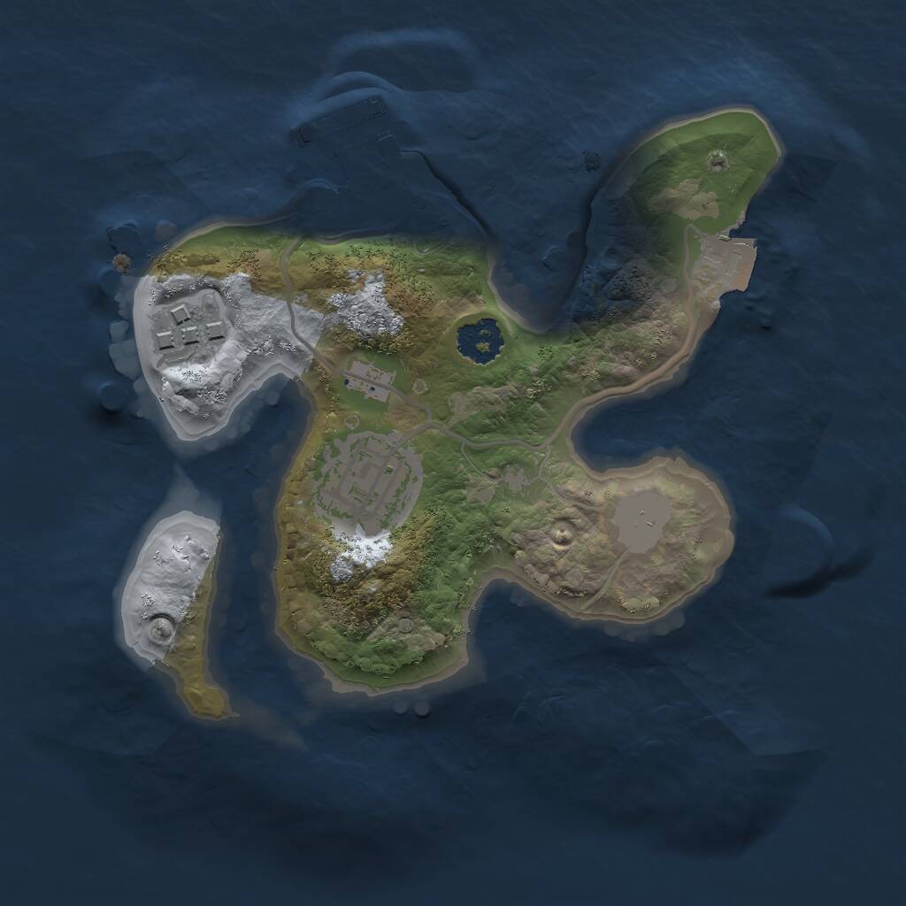 Rust Map: Procedural Map, Size: 2000, Seed: 203441998, 4 Monuments