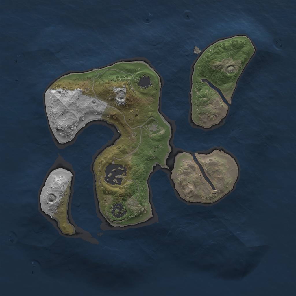 Rust Map: Procedural Map, Size: 2000, Seed: 203441998, 3 Monuments