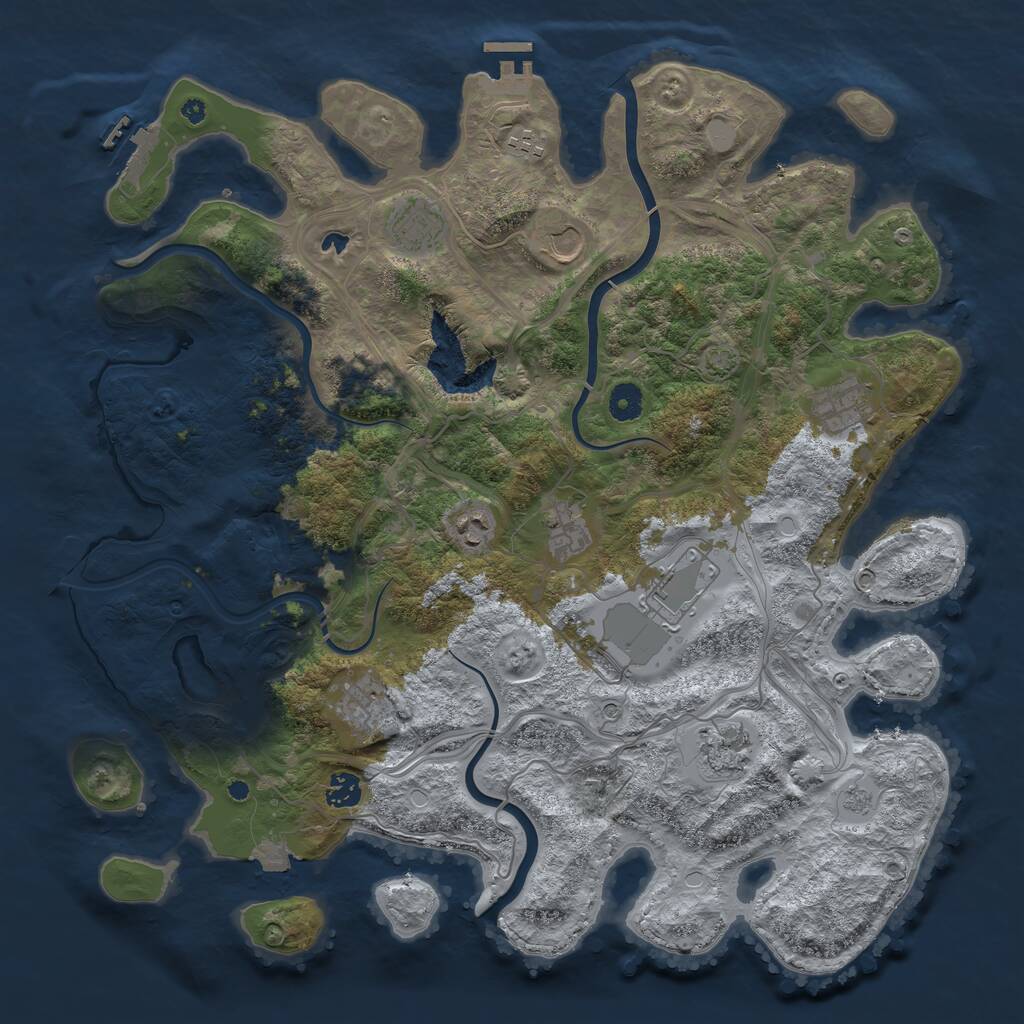 Rust Map: Procedural Map, Size: 4250, Seed: 1886359656, 16 Monuments