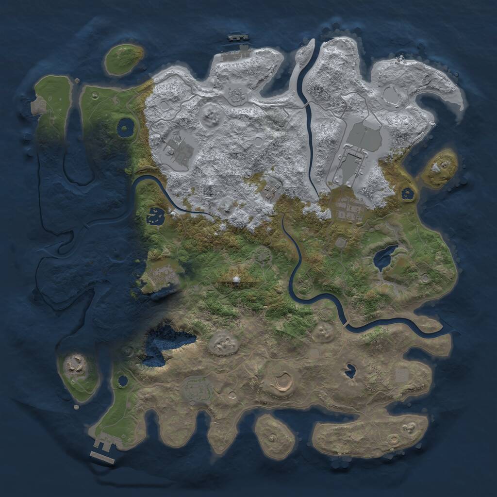 Rust Map: Procedural Map, Size: 4000, Seed: 227857, 15 Monuments