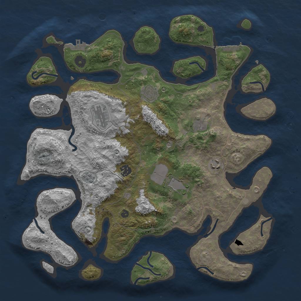 Rust Map: Procedural Map, Size: 4000, Seed: 771222, 12 Monuments