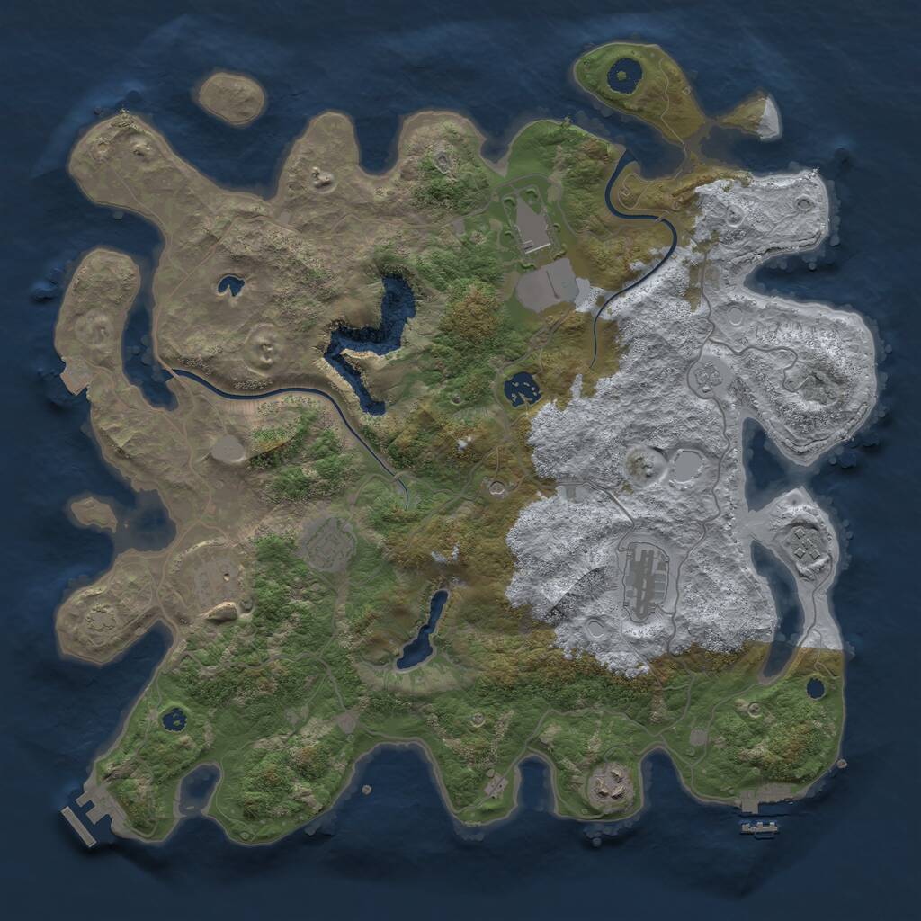Rust Map: Procedural Map, Size: 4000, Seed: 123123, 13 Monuments
