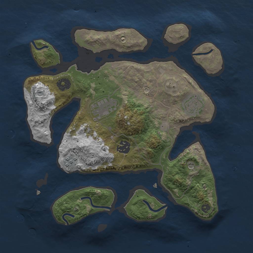 Rust Map: Procedural Map, Size: 2850, Seed: 110, 7 Monuments