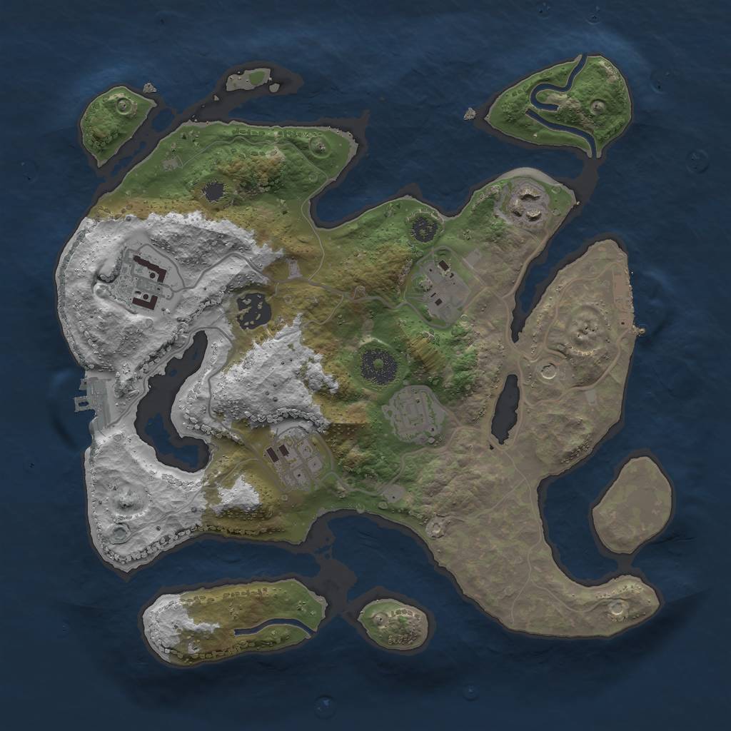 Rust Map: Procedural Map, Size: 3000, Seed: 23562, 11 Monuments