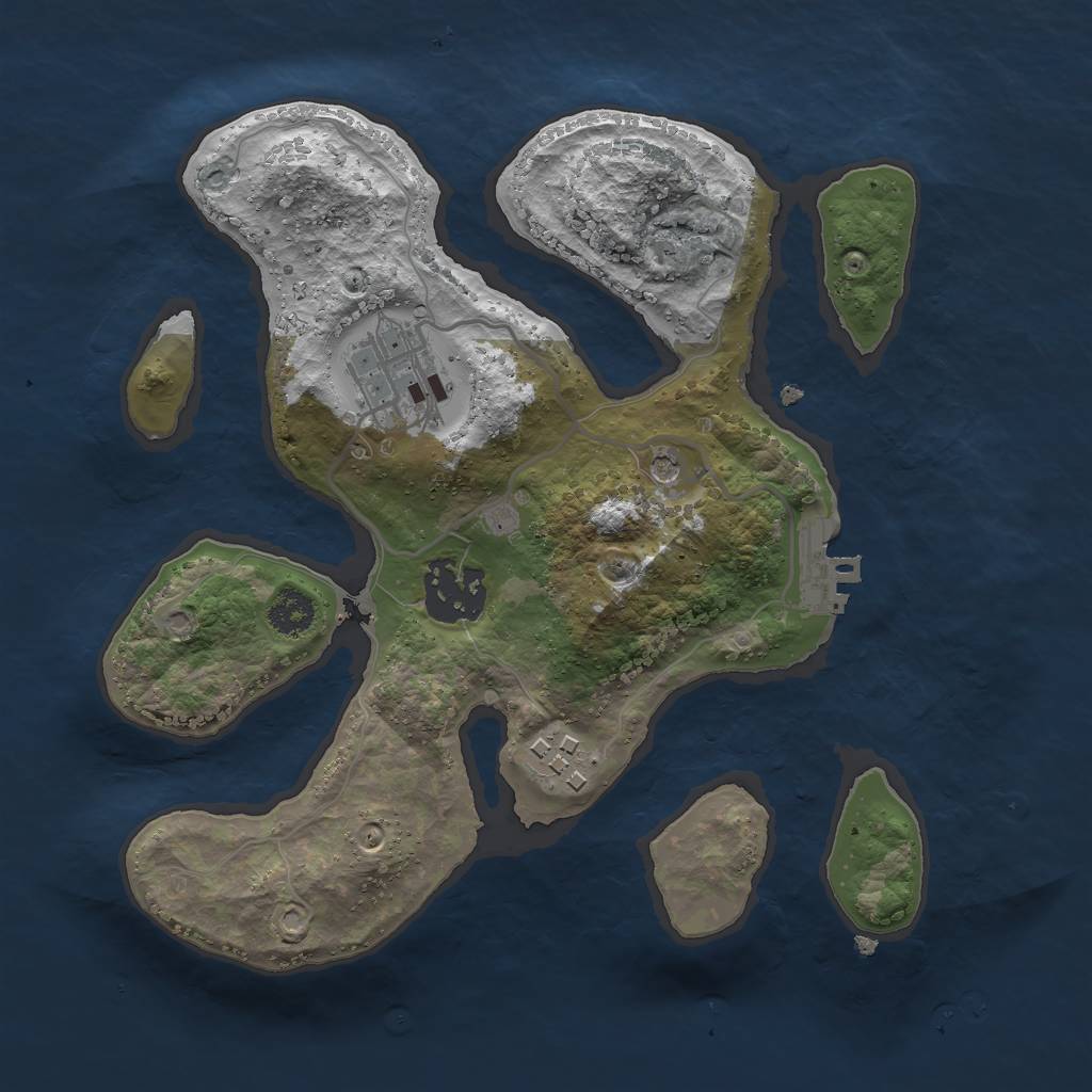 Rust Map: Procedural Map, Size: 2500, Seed: 87542156, 7 Monuments