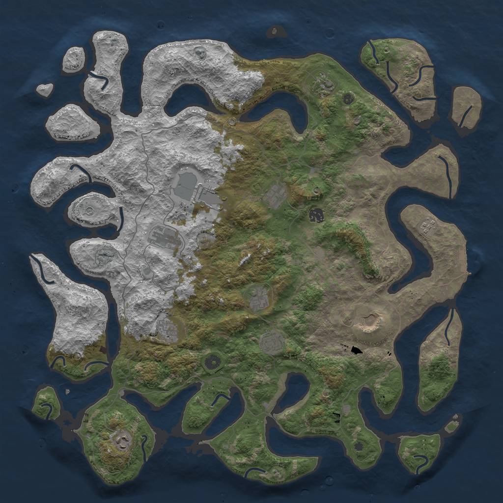 Rust Map: Procedural Map, Size: 5000, Seed: 50004440, 15 Monuments