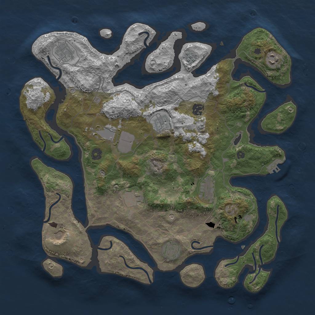 Rust Map: Procedural Map, Size: 4000, Seed: 596510, 14 Monuments