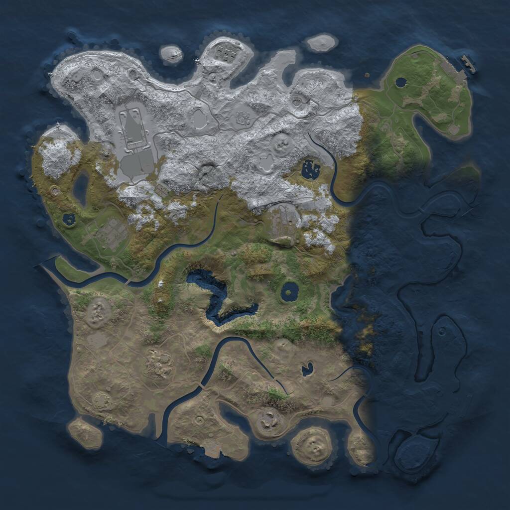 Rust Map: Procedural Map, Size: 4000, Seed: 596510, 13 Monuments