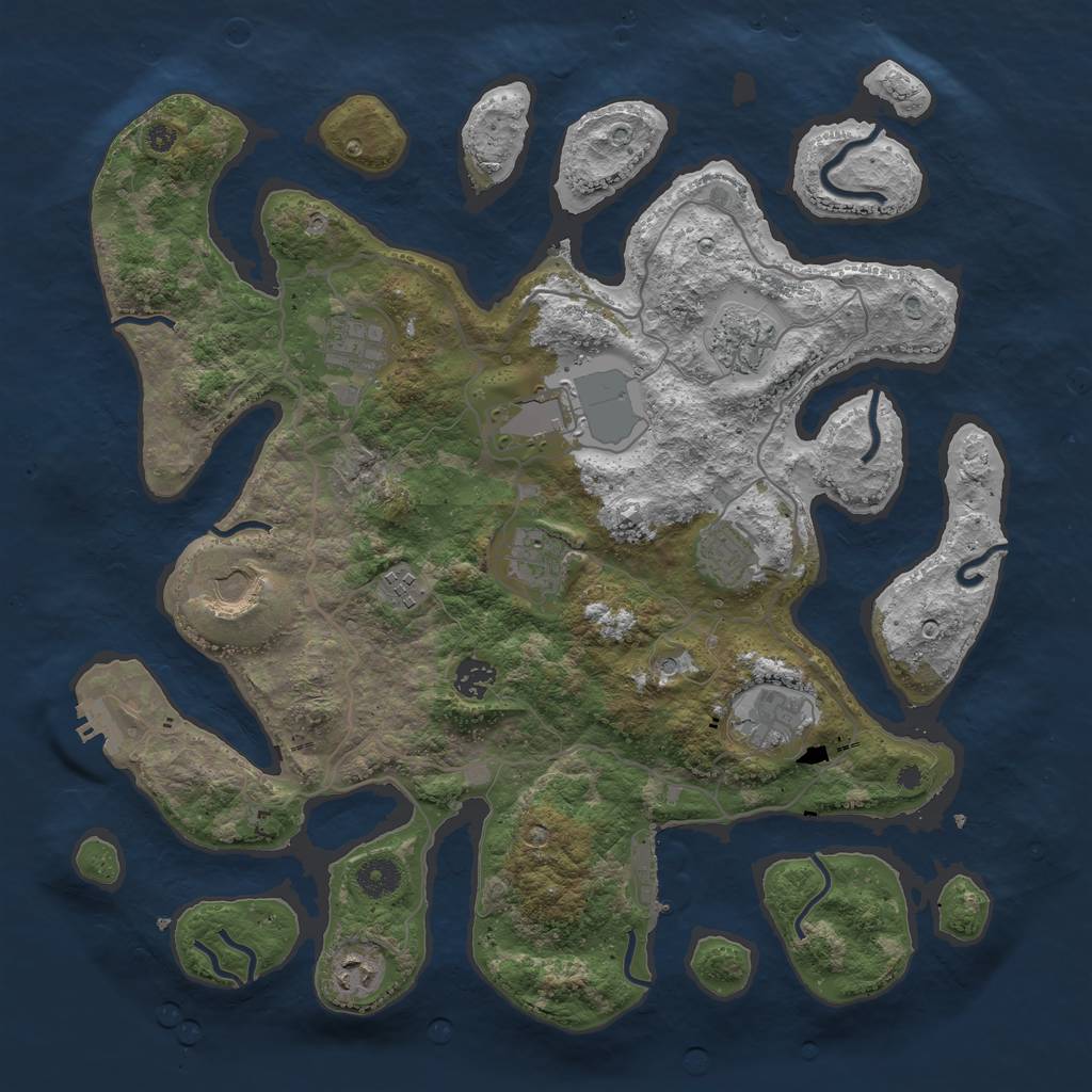 Rust Map: Procedural Map, Size: 4000, Seed: 381960159, 15 Monuments