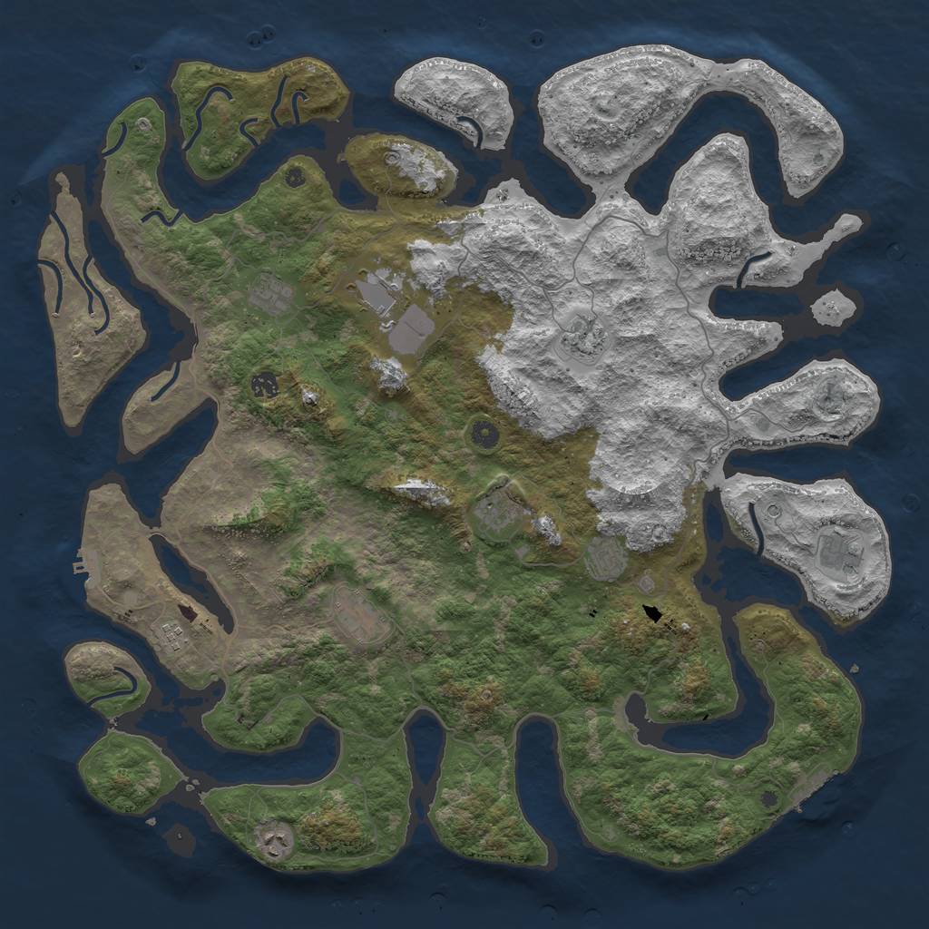 Rust Map: Procedural Map, Size: 5000, Seed: 781800550, 15 Monuments