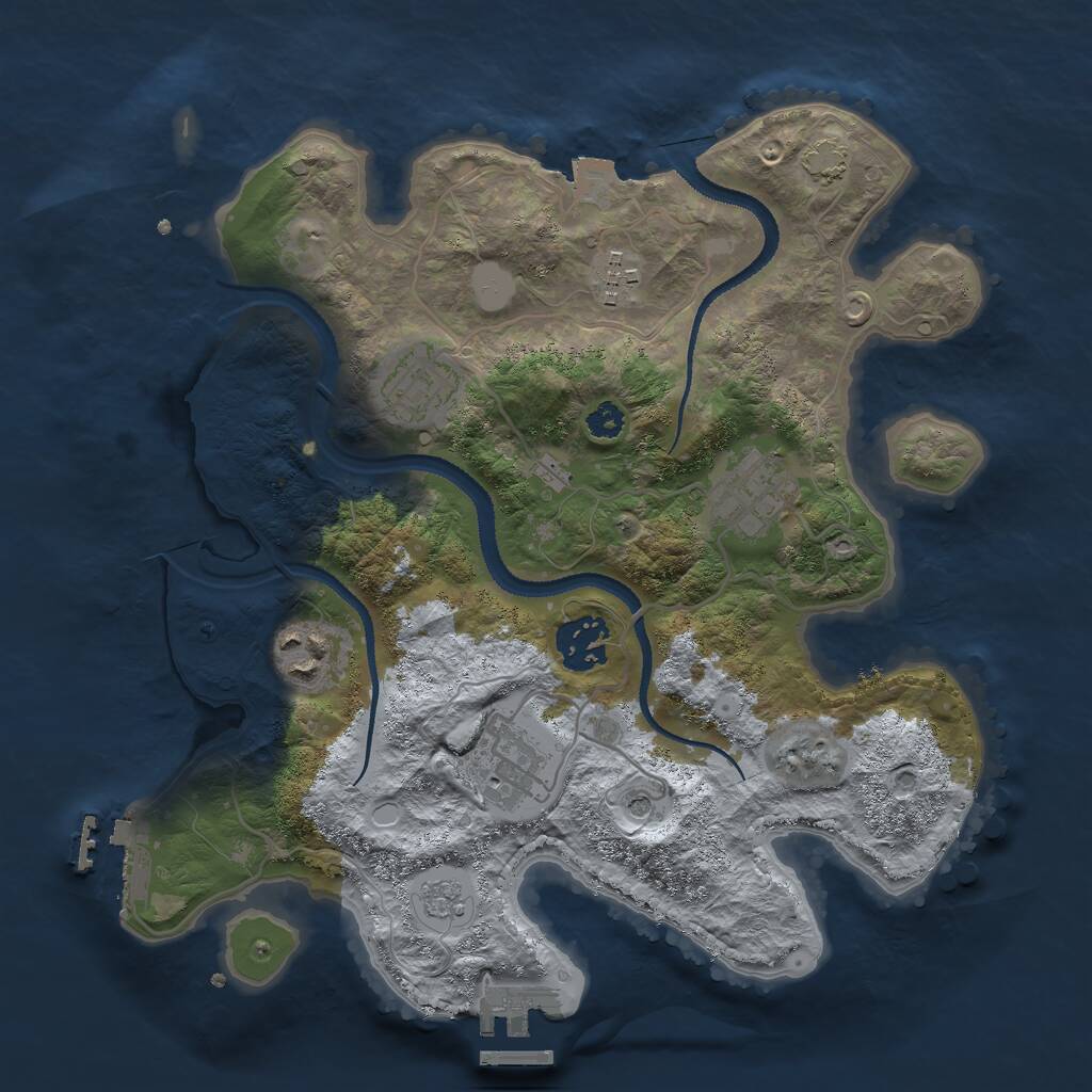 Rust Map: Procedural Map, Size: 3000, Seed: 1176430278, 12 Monuments