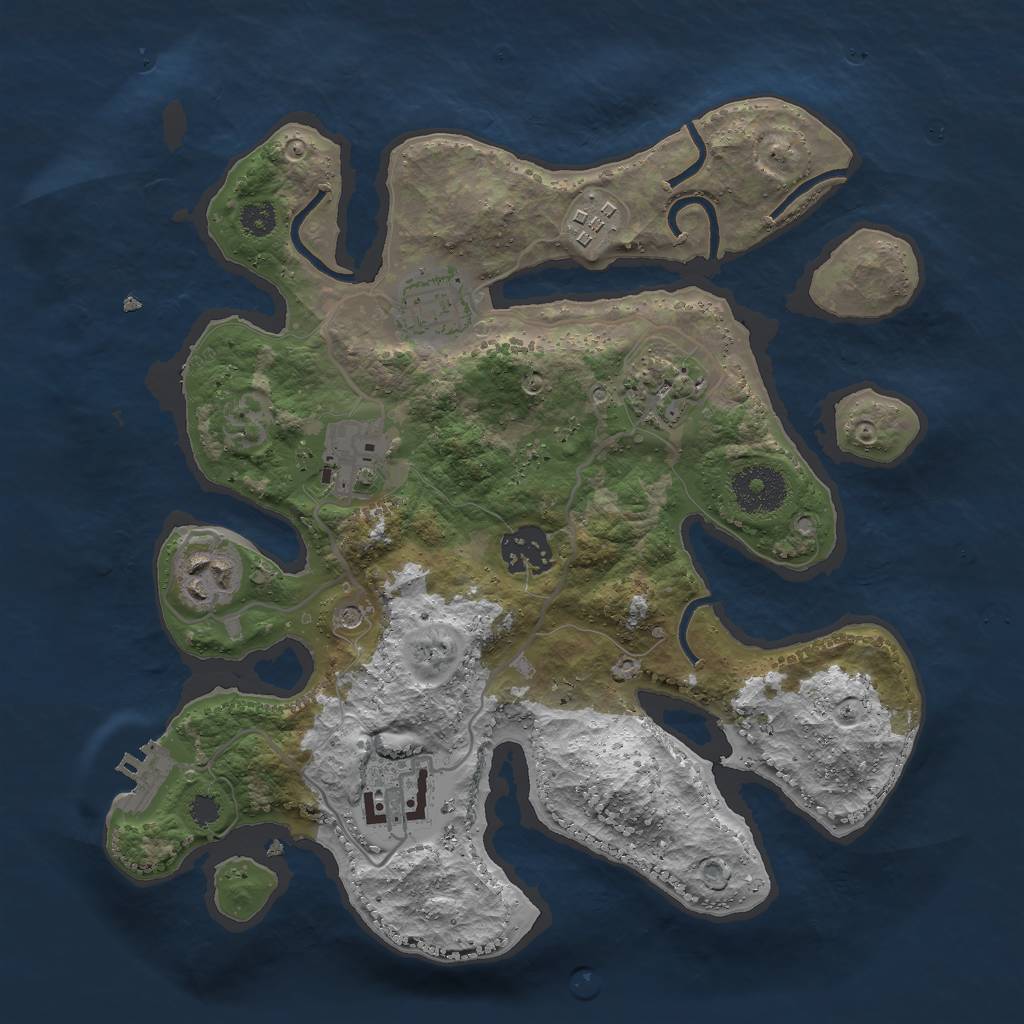 Rust Map: Procedural Map, Size: 3000, Seed: 1176430278, 11 Monuments