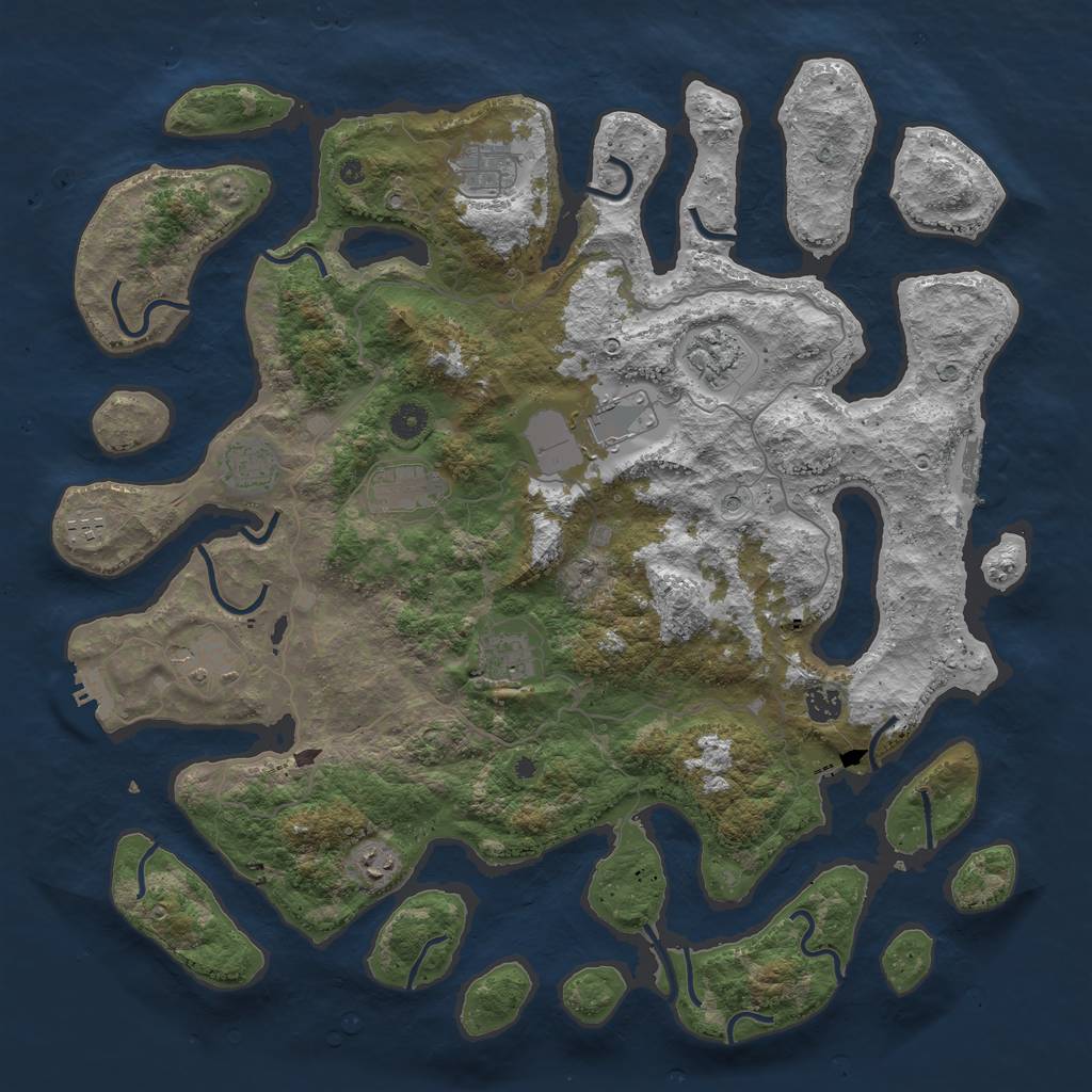 Rust Map: Procedural Map, Size: 4500, Seed: 617321552, 15 Monuments