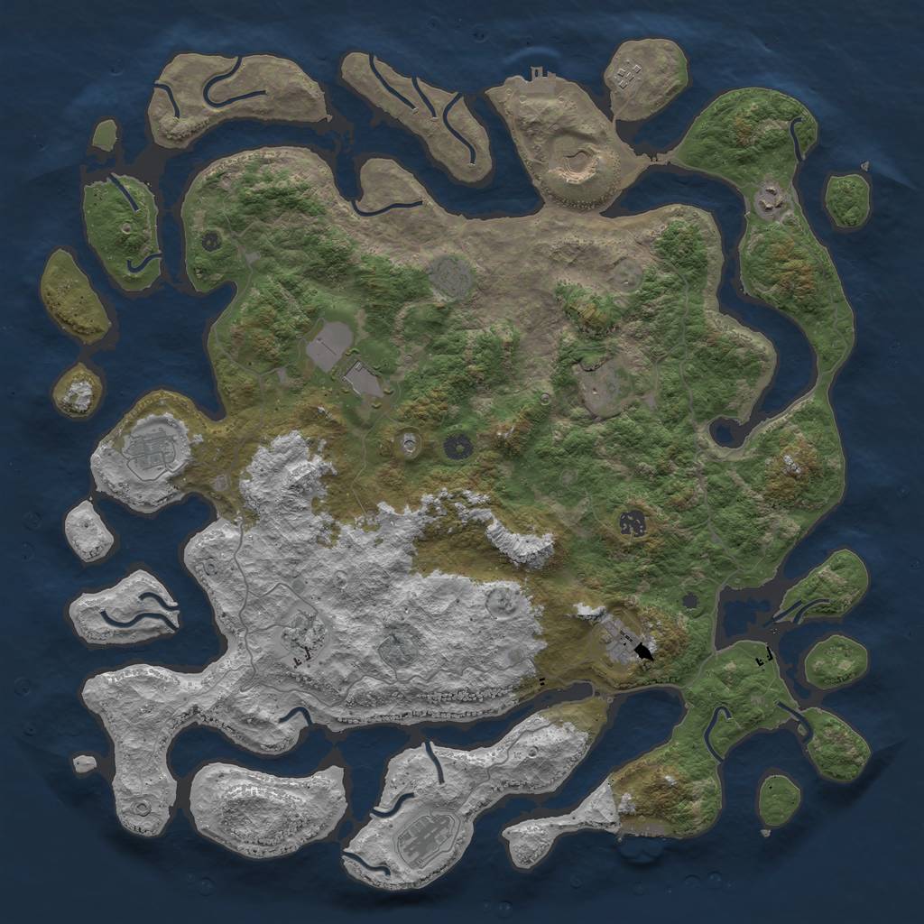 Rust Map: Procedural Map, Size: 5000, Seed: 316109222, 16 Monuments