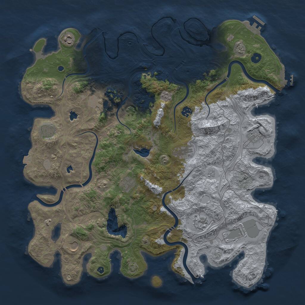 Rust Map: Procedural Map, Size: 4500, Seed: 1521087613, 17 Monuments