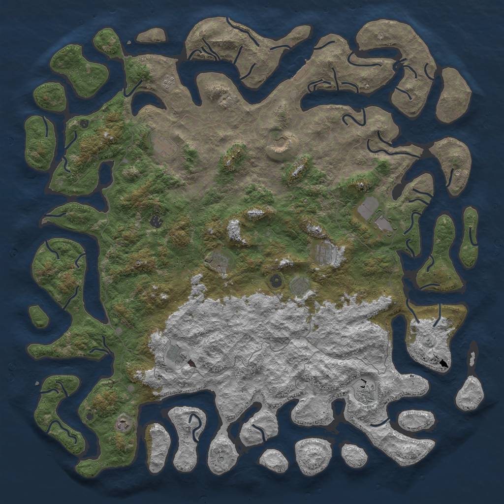 Rust Map: Procedural Map, Size: 6000, Seed: 72187700, 15 Monuments