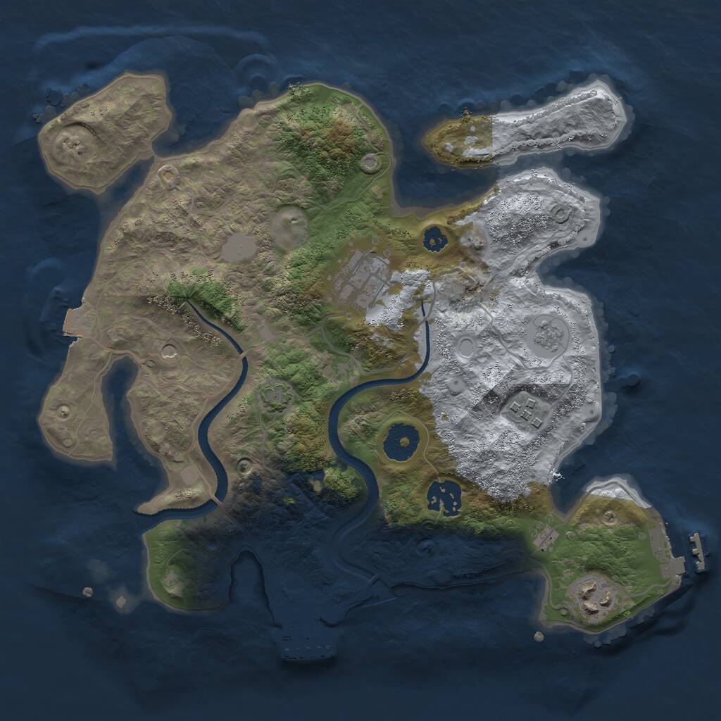 Rust Map: Procedural Map, Size: 3000, Seed: 1151590454, 10 Monuments