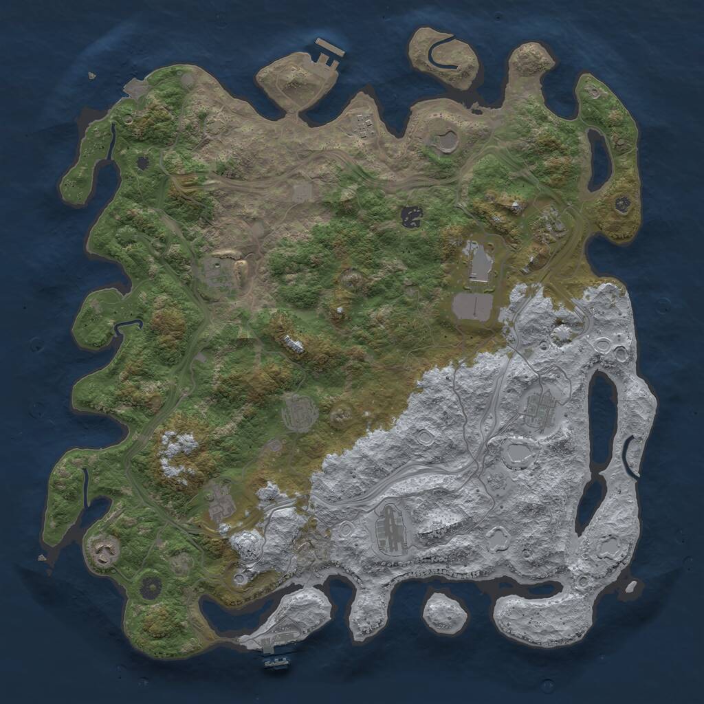 Rust Map: Procedural Map, Size: 4600, Seed: 13, 17 Monuments