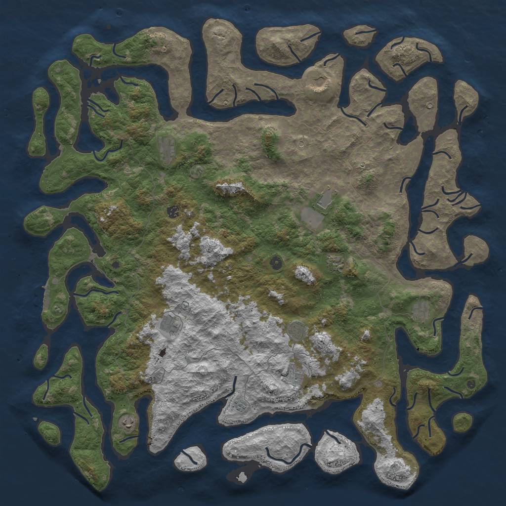 Rust Map: Procedural Map, Size: 6000, Seed: 1820276746, 15 Monuments