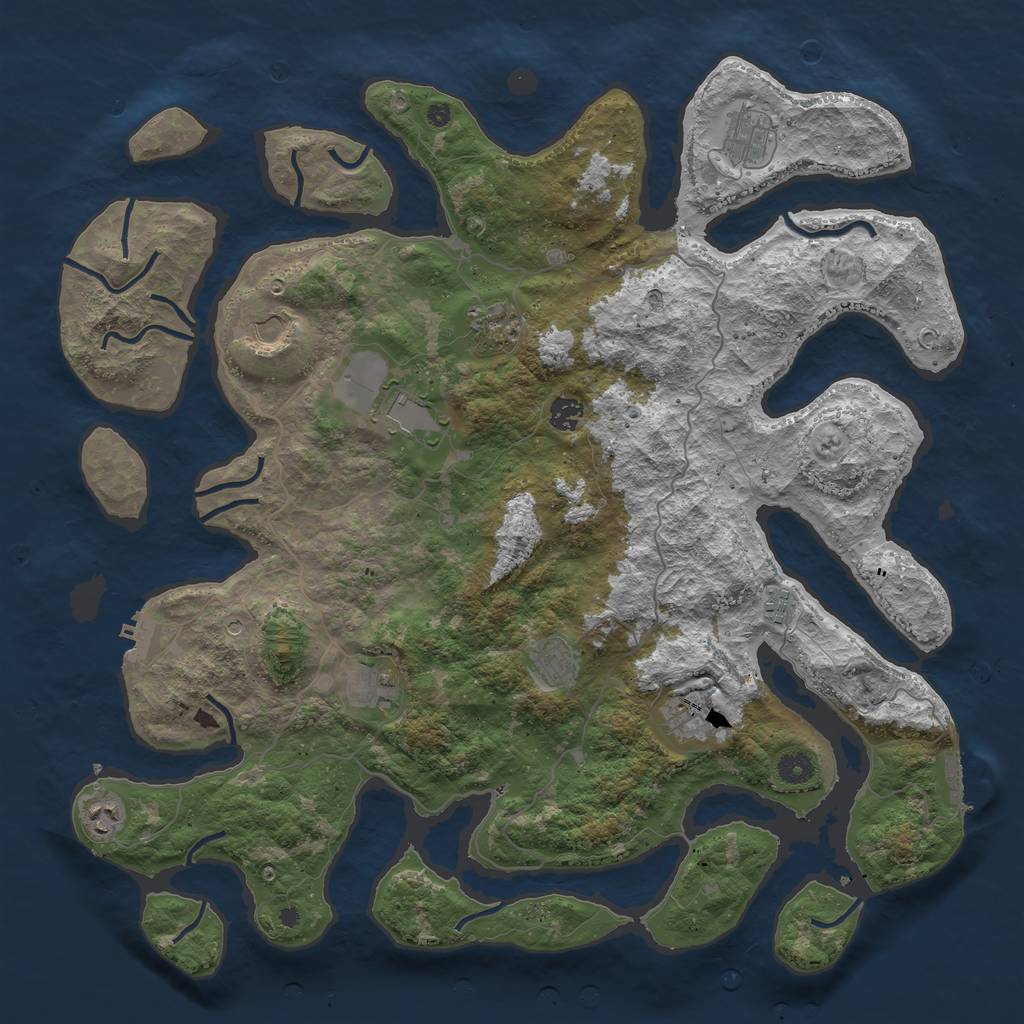 Rust Map: Procedural Map, Size: 4500, Seed: 3729023, 15 Monuments