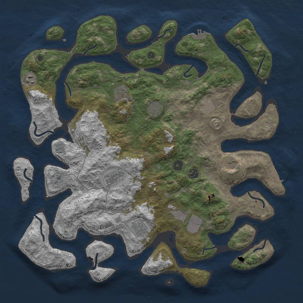 Rust Map: Procedural Map, Size: 4500, Seed: 754625197, 15 Monuments