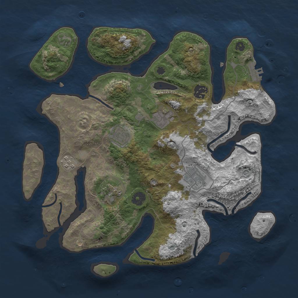 Rust Map: Procedural Map, Size: 3250, Seed: 8171200, 10 Monuments