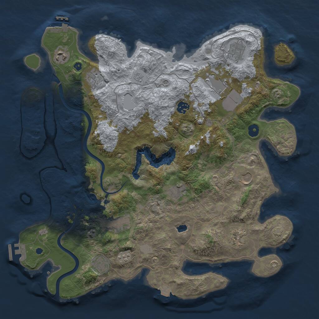 Rust Map: Procedural Map, Size: 4000, Seed: 9616, 17 Monuments
