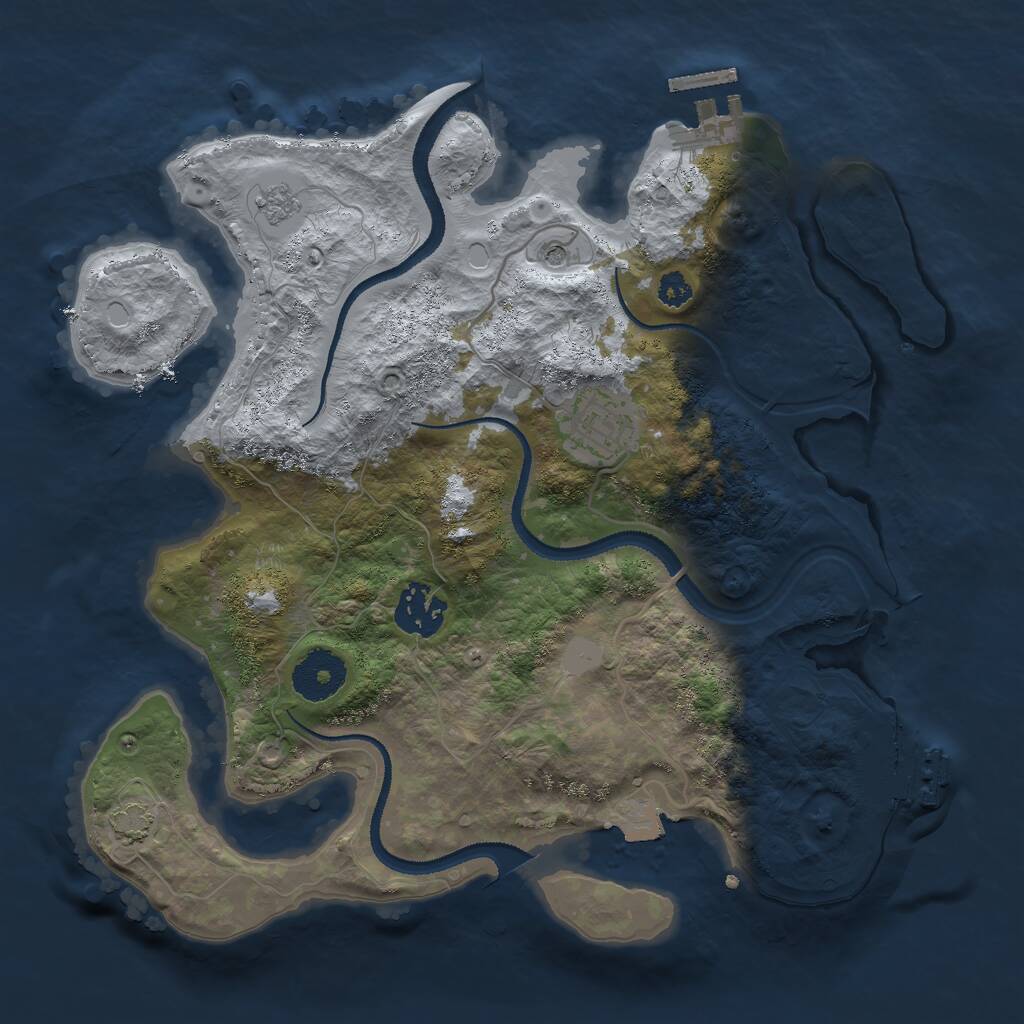 Rust Map: Procedural Map, Size: 3000, Seed: 1475040070, 8 Monuments
