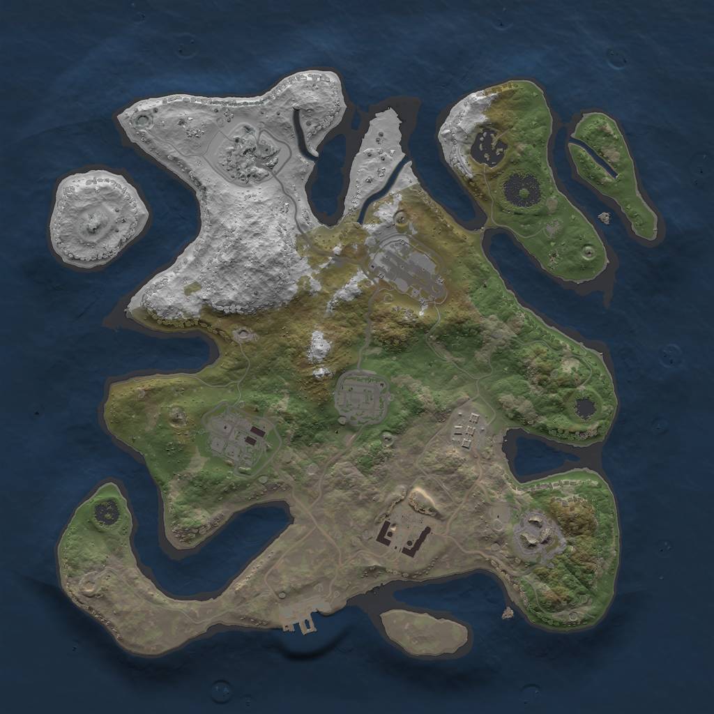 Rust Map: Procedural Map, Size: 3000, Seed: 1475040070, 11 Monuments